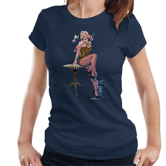 Sidney Maurer Original Portrait Of Marilyn Monroe Leopard Print Women's T-Shirt