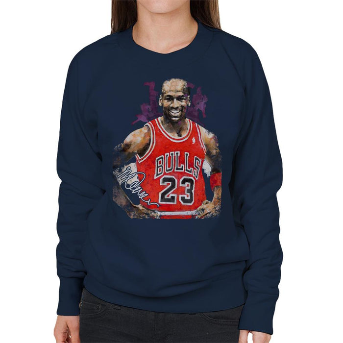 Sidney Maurer Original Portrait Of Michael Jordan Chicago Bulls Vest Women's Sweatshirt