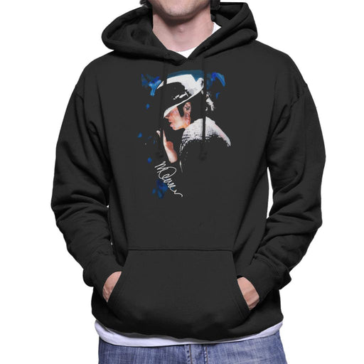 Sidney Maurer Original Portrait Of Michael Jackson Tipped Hat Men's Hooded Sweatshirt