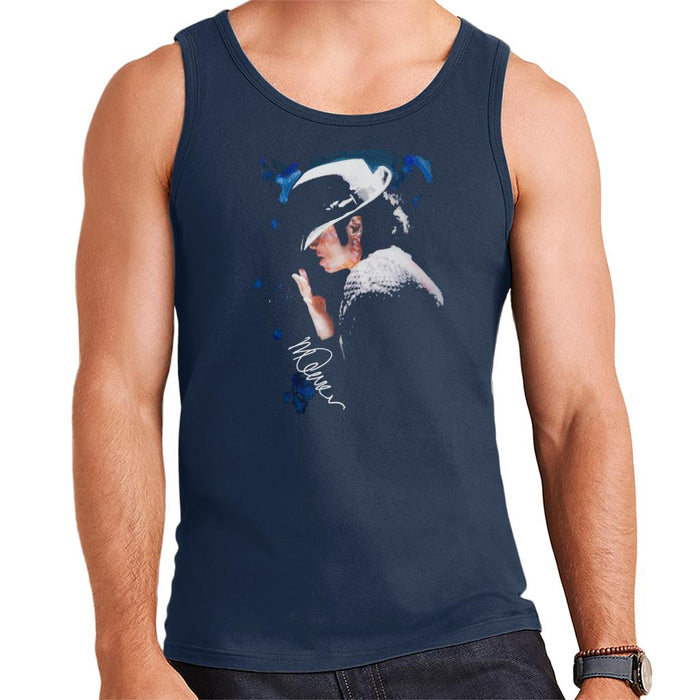 Sidney Maurer Original Portrait Of Michael Jackson Tipped Hat Men's Vest