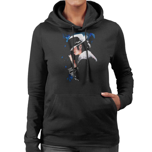 Sidney Maurer Original Portrait Of Michael Jackson Tipped Hat Women's Hooded Sweatshirt