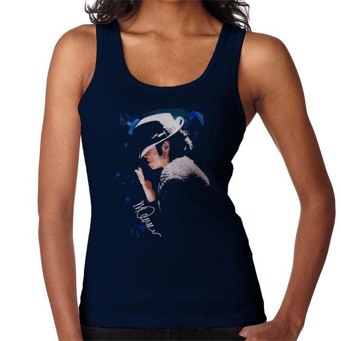 Sidney Maurer Original Portrait Of Michael Jackson Tipped Hat Women's Vest