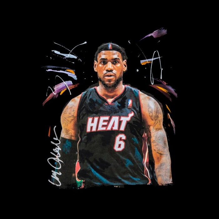 Sidney Maurer Original Portrait Of LeBron James Miami Heat Jersey Women's Sweatshirt