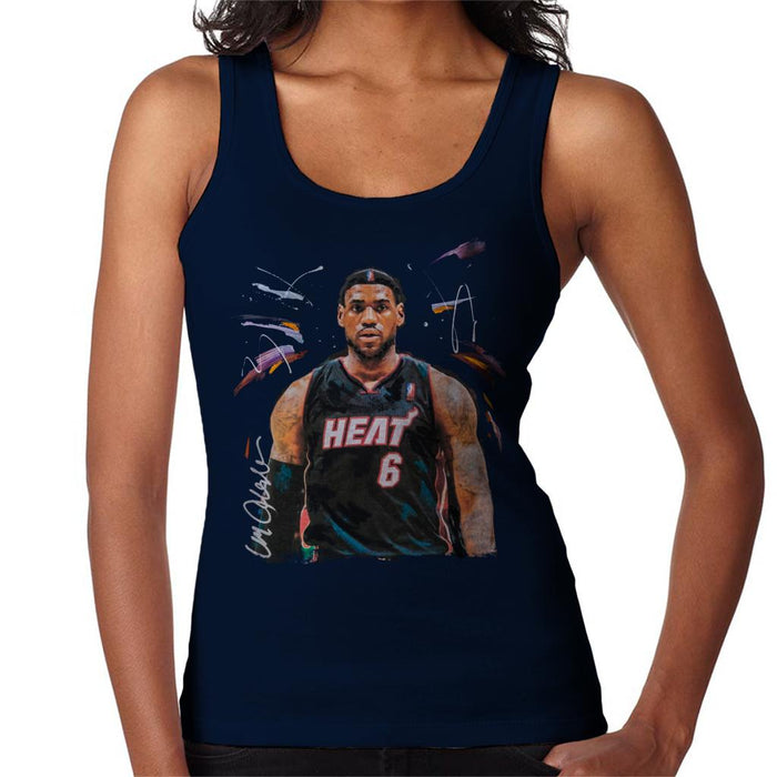 Sidney Maurer Original Portrait Of LeBron James Miami Heat Jersey Women's Vest