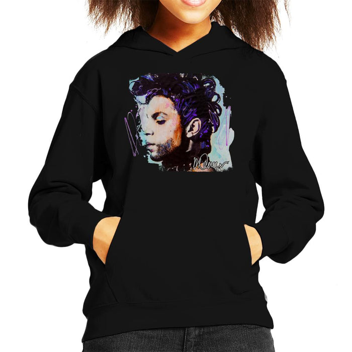 Sidney Maurer Original Portrait Of Prince Side Profile Kid's Hooded Sweatshirt