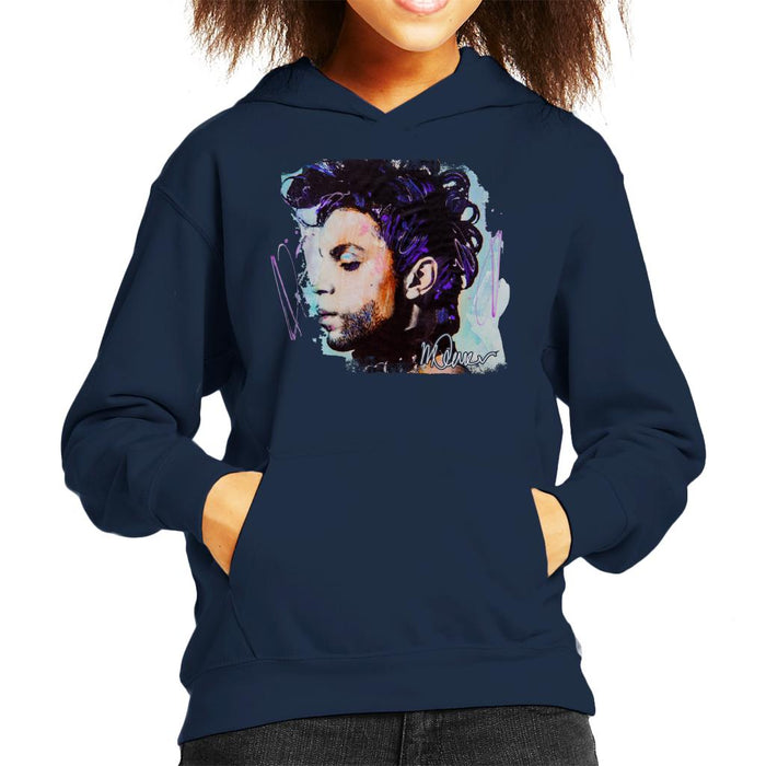 Sidney Maurer Original Portrait Of Prince Side Profile Kid's Hooded Sweatshirt