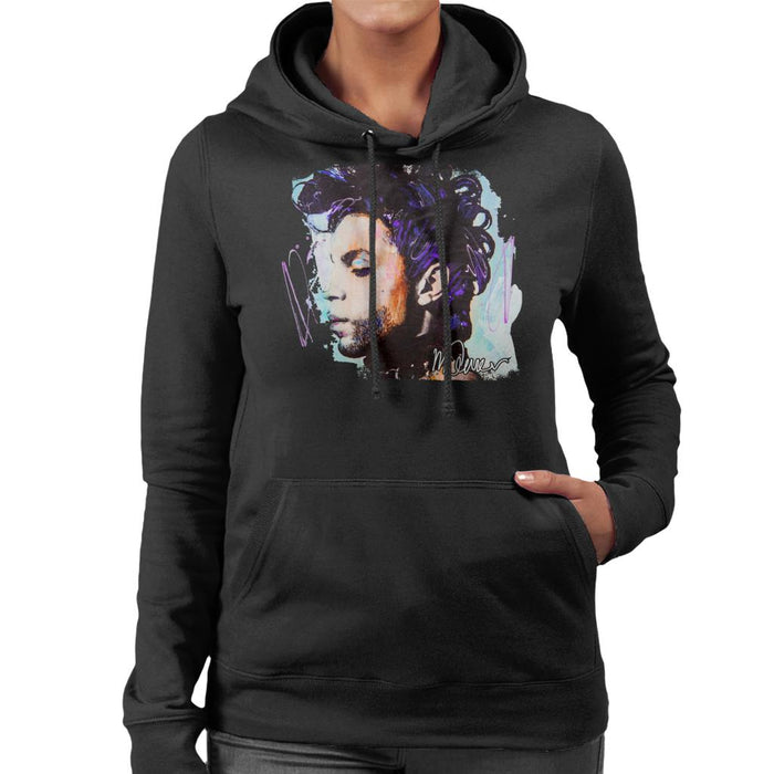 Sidney Maurer Original Portrait Of Prince Side Profile Women's Hooded Sweatshirt