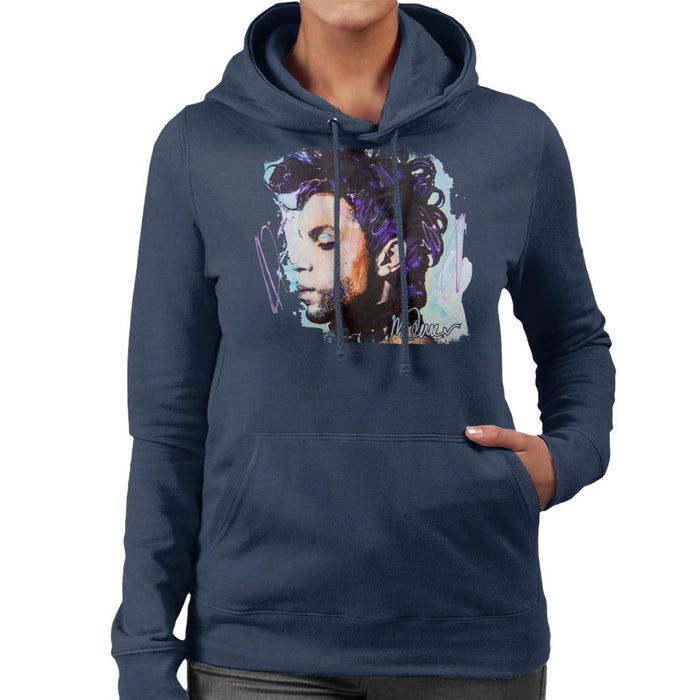 Sidney Maurer Original Portrait Of Prince Side Profile Women's Hooded Sweatshirt