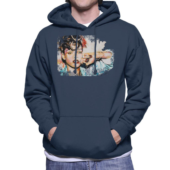 Sidney Maurer Original Portrait Of Rihanna Red Nails Men's Hooded Sweatshirt