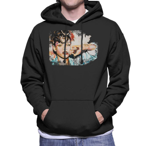 Sidney Maurer Original Portrait Of Rihanna Red Nails Men's Hooded Sweatshirt