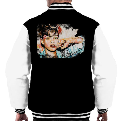 Sidney Maurer Original Portrait Of Rihanna Red Nails Men's Varsity Jacket