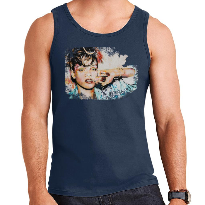 Sidney Maurer Original Portrait Of Rihanna Red Nails Men's Vest