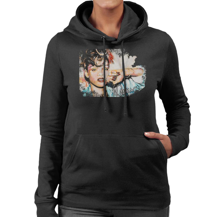 Sidney Maurer Original Portrait Of Rihanna Red Nails Women's Hooded Sweatshirt