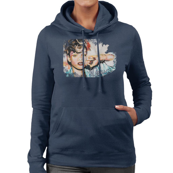 Sidney Maurer Original Portrait Of Rihanna Red Nails Women's Hooded Sweatshirt