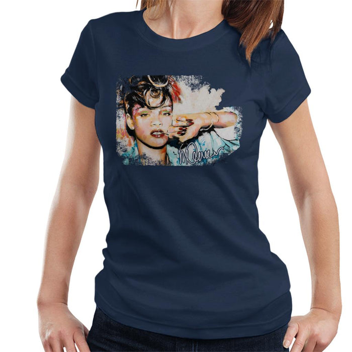 Sidney Maurer Original Portrait Of Rihanna Red Nails Women's T-Shirt