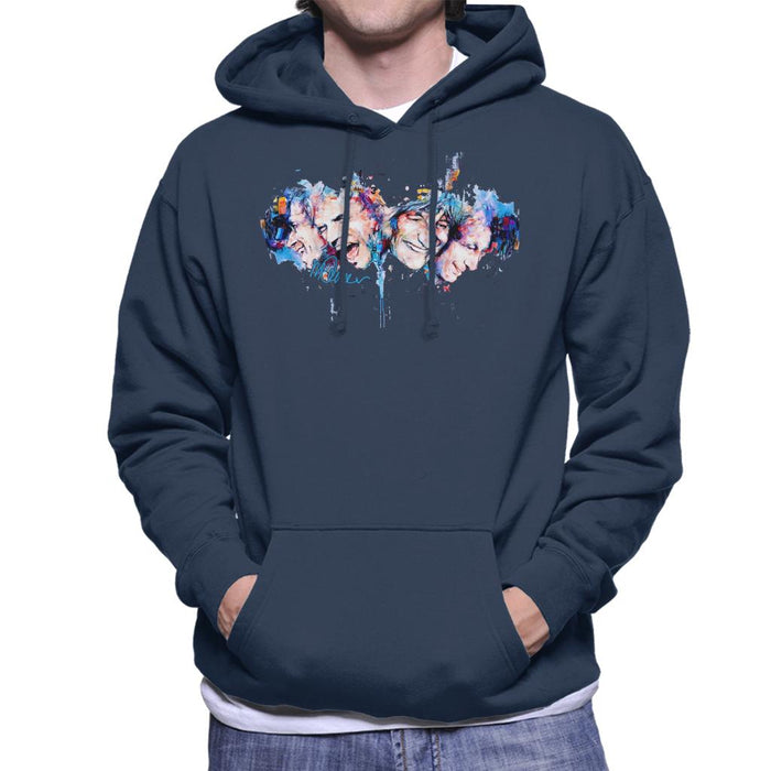 Sidney Maurer Original Portrait Of The Rolling Stones Headshots Men's Hooded Sweatshirt