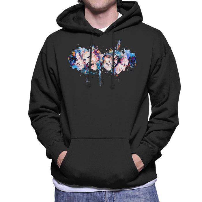 Sidney Maurer Original Portrait Of The Rolling Stones Headshots Men's Hooded Sweatshirt