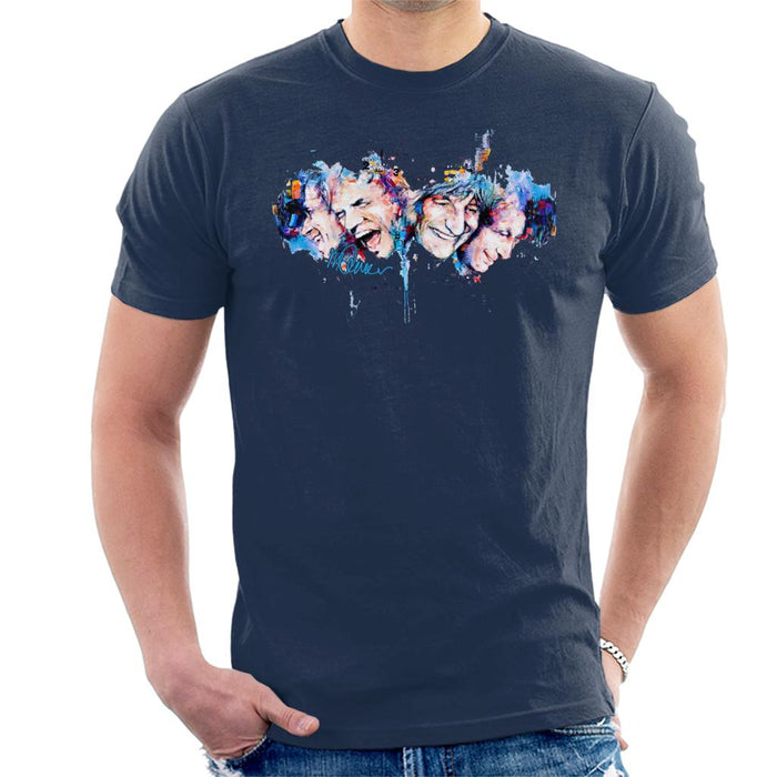 Sidney Maurer Original Portrait Of The Rolling Stones Headshots Men's T-Shirt