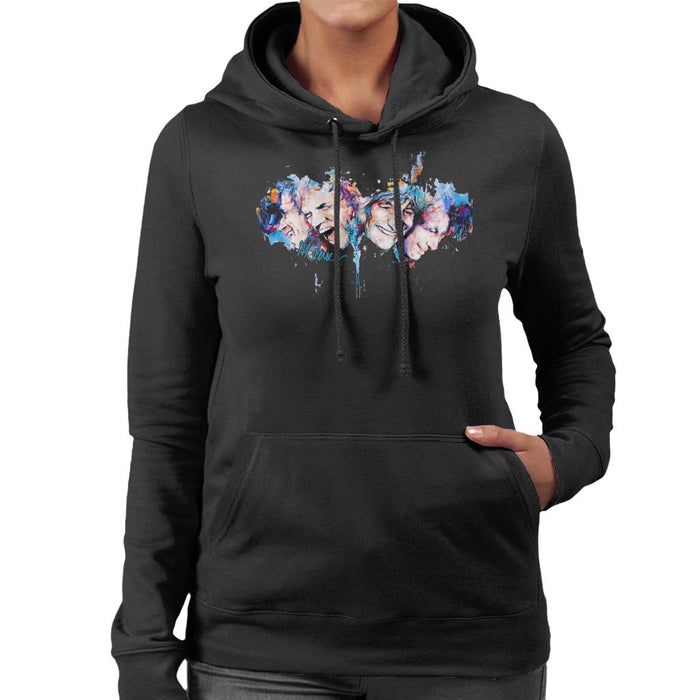 Sidney Maurer Original Portrait Of The Rolling Stones Headshots Women's Hooded Sweatshirt