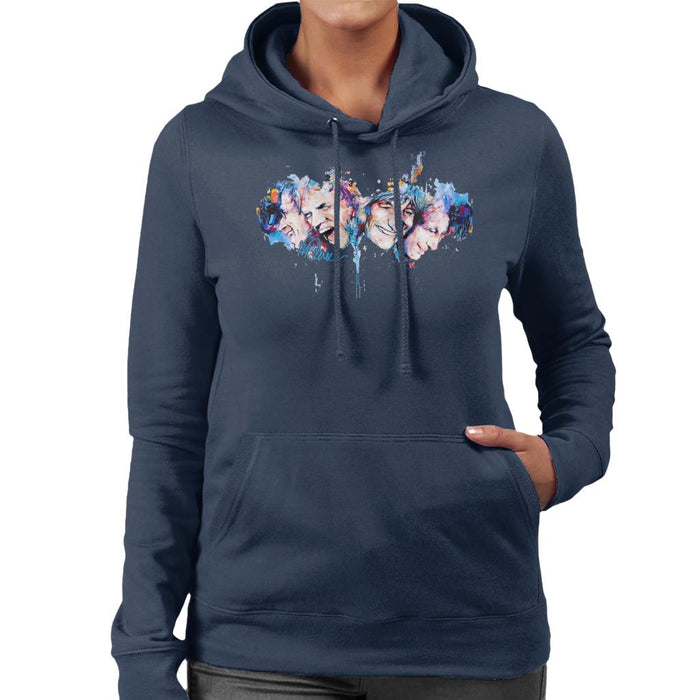 Sidney Maurer Original Portrait Of The Rolling Stones Headshots Women's Hooded Sweatshirt