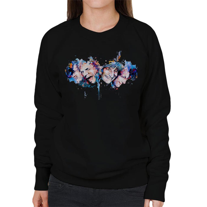 Sidney Maurer Original Portrait Of The Rolling Stones Headshots Women's Sweatshirt