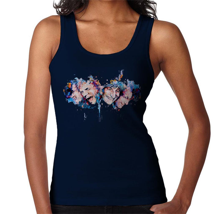 Sidney Maurer Original Portrait Of The Rolling Stones Headshots Women's Vest