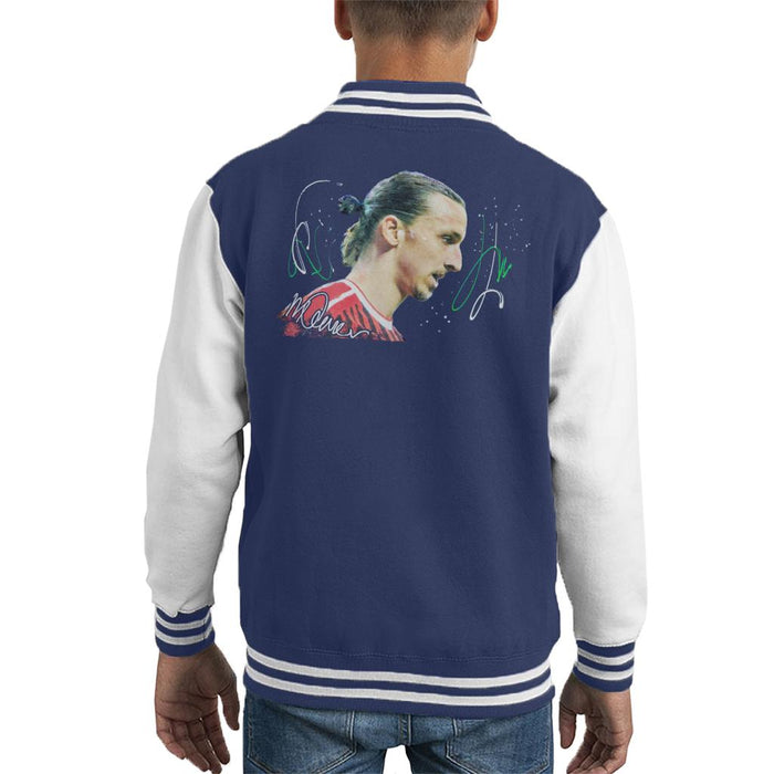Sidney Maurer Original Portrait Of Zlatan Ibrahimovic Kid's Varsity Jacket