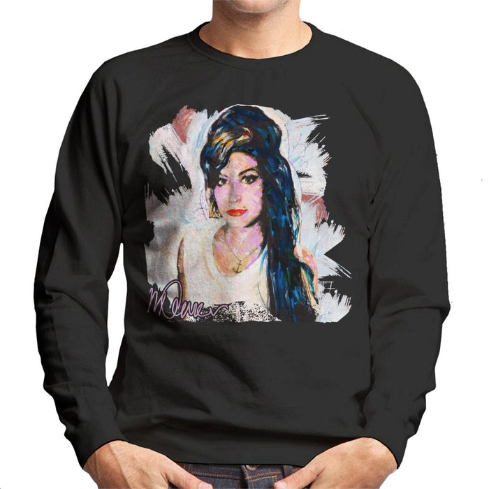 Sidney Maurer Original Portrait Of Amy Winehouse Anchor Necklace Men's Sweatshirt