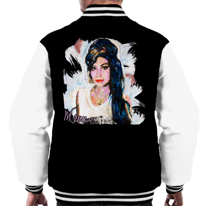 Sidney Maurer Original Portrait Of Amy Winehouse Anchor Necklace Men's Varsity Jacket