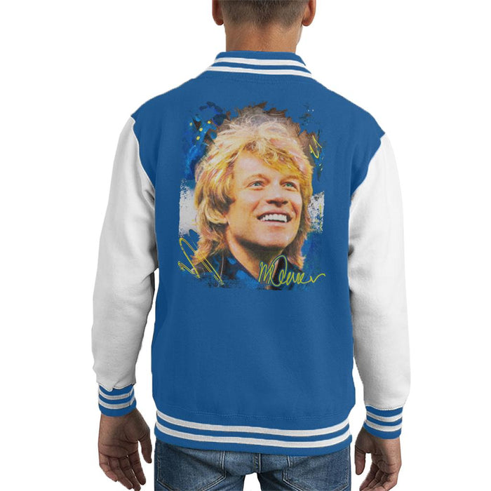 Sidney Maurer Original Portrait Of Jon Bon Jovi Smile Kid's Varsity Jacket