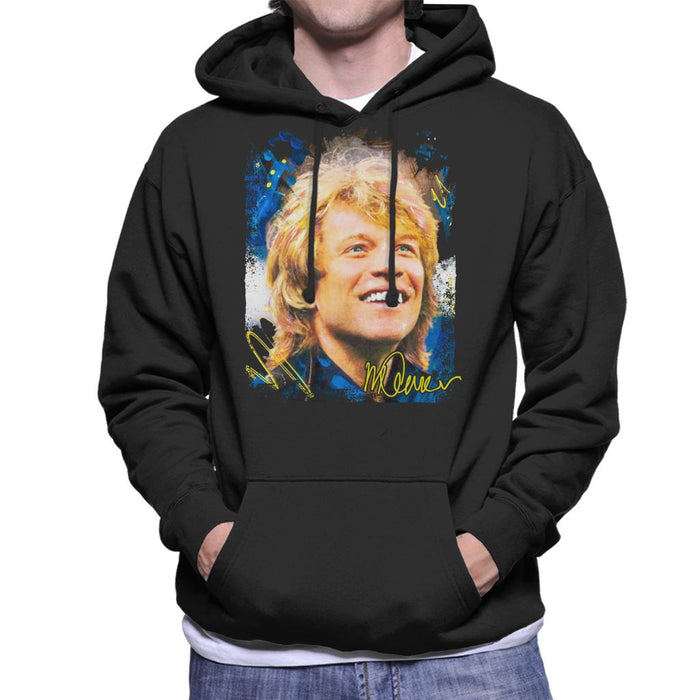 Sidney Maurer Original Portrait Of Jon Bon Jovi Smile Men's Hooded Sweatshirt