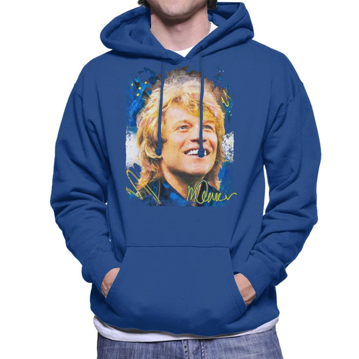 Sidney Maurer Original Portrait Of Jon Bon Jovi Smile Men's Hooded Sweatshirt