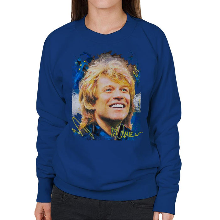 Sidney Maurer Original Portrait Of Jon Bon Jovi Smile Women's Sweatshirt
