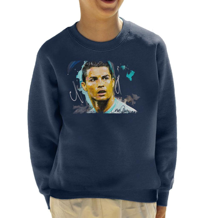 Sidney Maurer Original Portrait Of Footballer Cristiano Ronaldo Kid's Sweatshirt