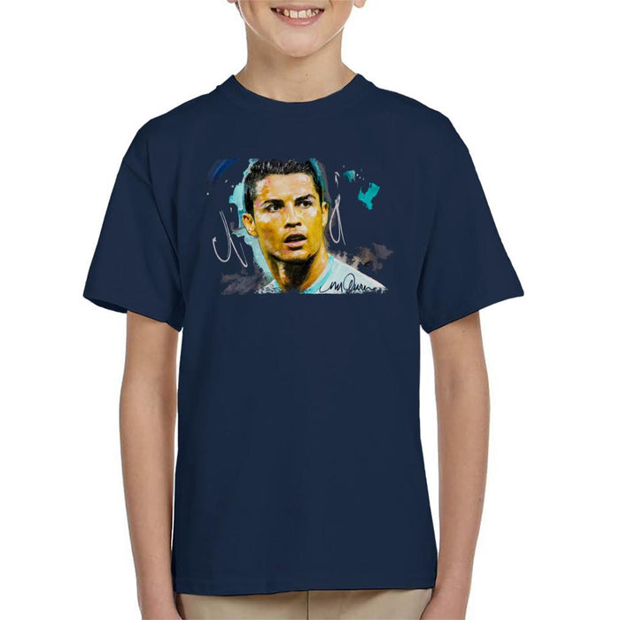 Sidney Maurer Original Portrait Of Footballer Cristiano Ronaldo Kid's T-Shirt