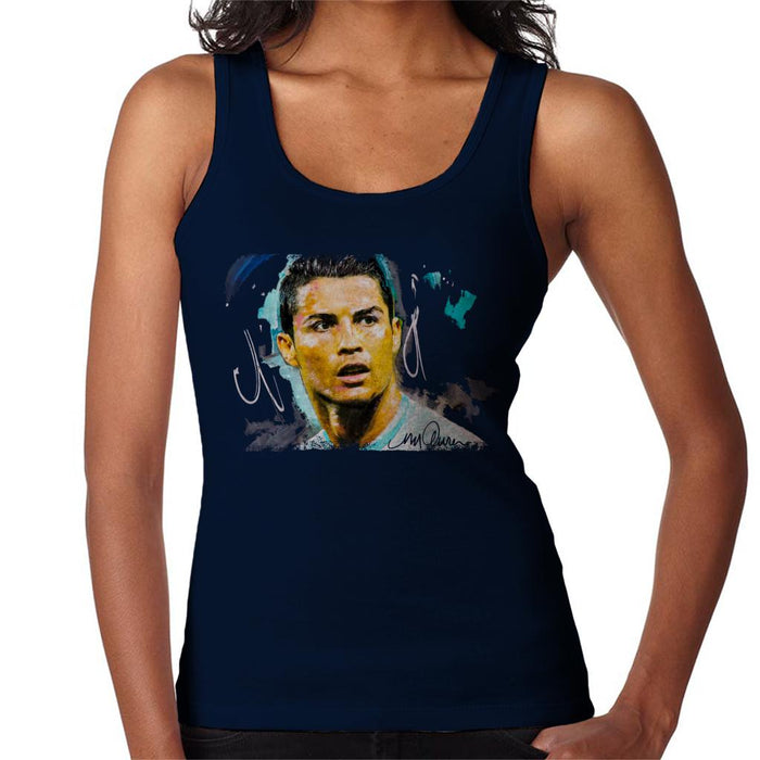 Sidney Maurer Original Portrait Of Footballer Cristiano Ronaldo Women's Vest