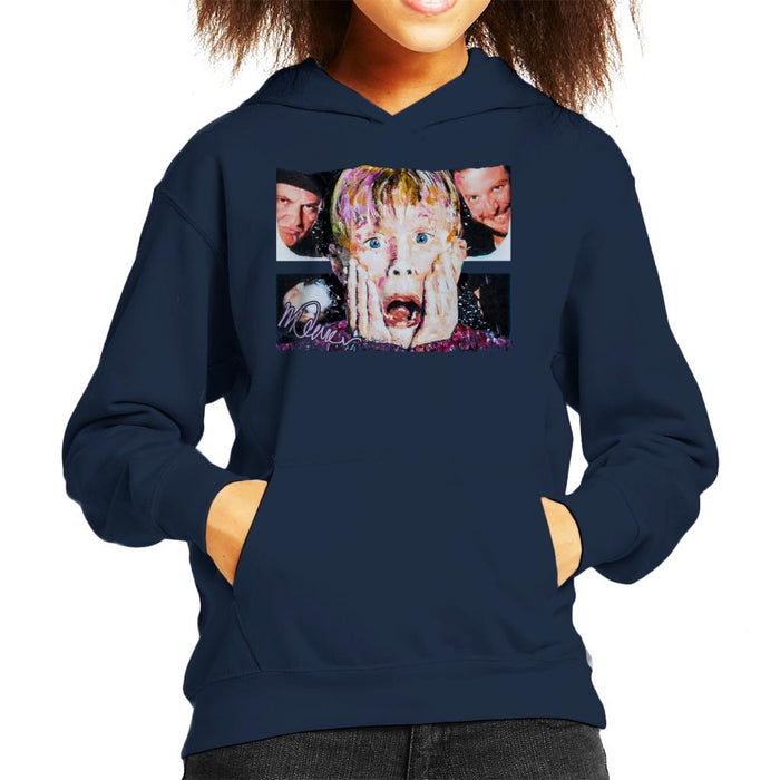 Sidney Maurer Original Portrait Of Macaulay Culkin Home Alone Kid's Hooded Sweatshirt