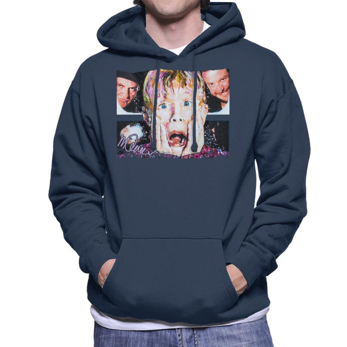Sidney Maurer Original Portrait Of Macaulay Culkin Home Alone Men's Hooded Sweatshirt