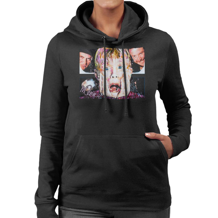 Sidney Maurer Original Portrait Of Macaulay Culkin Home Alone Women's Hooded Sweatshirt