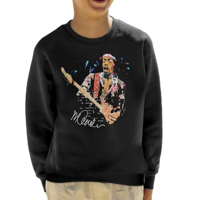 Sidney Maurer Original Portrait Of Guitarist Jimi Hendrix Kid's Sweatshirt