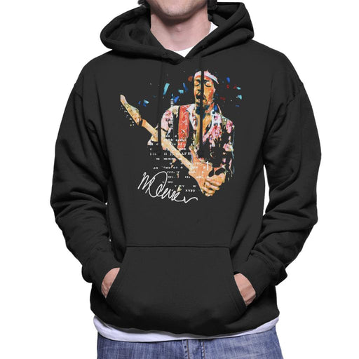Sidney Maurer Original Portrait Of Guitarist Jimi Hendrix Men's Hooded Sweatshirt