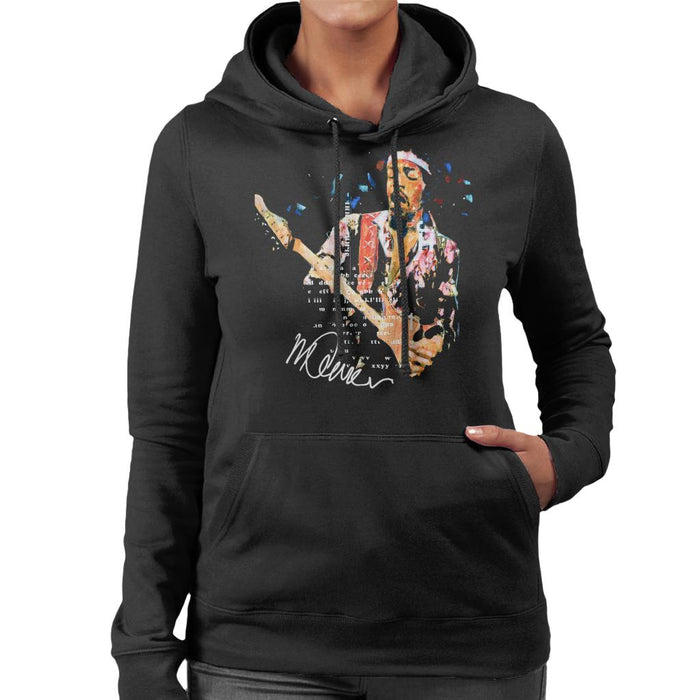 Sidney Maurer Original Portrait Of Guitarist Jimi Hendrix Women's Hooded Sweatshirt