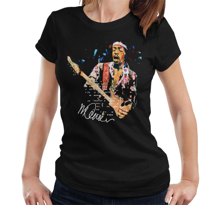 Sidney Maurer Original Portrait Of Guitarist Jimi Hendrix Women's T-Shirt