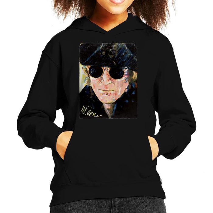 Sidney Maurer Original Portrait Of John Lennon Hat And Sunglasses Kid's Hooded Sweatshirt