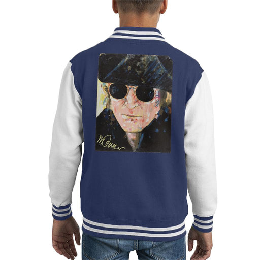 Sidney Maurer Original Portrait Of John Lennon Hat And Sunglasses Kid's Varsity Jacket
