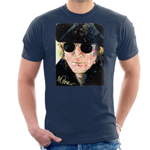 Sidney Maurer Original Portrait Of John Lennon Hat And Sunglasses Men's T-Shirt