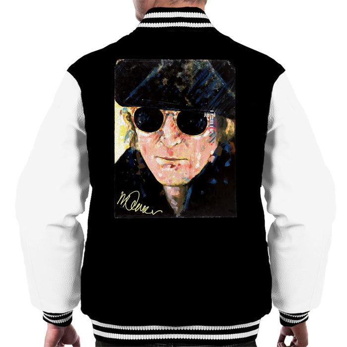 Sidney Maurer Original Portrait Of John Lennon Hat And Sunglasses Men's Varsity Jacket