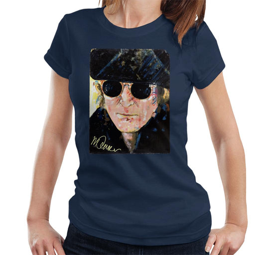 Sidney Maurer Original Portrait Of John Lennon Hat And Sunglasses Women's T-Shirt