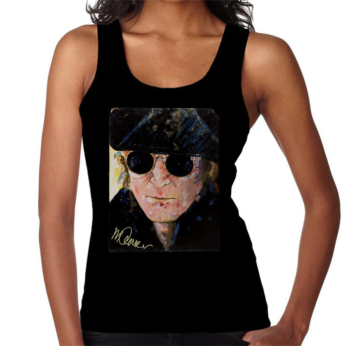 Sidney Maurer Original Portrait Of John Lennon Hat And Sunglasses Women's Vest