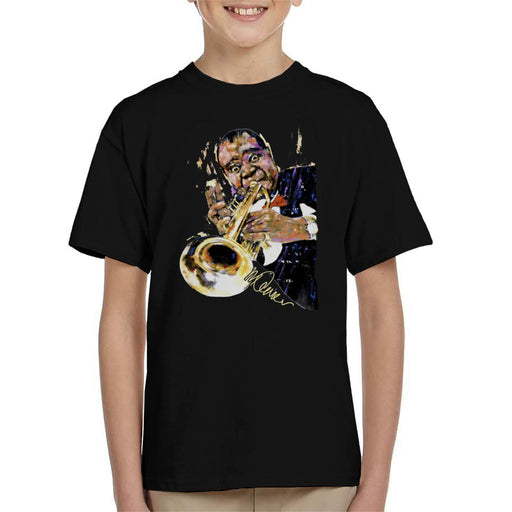 Sidney Maurer Original Portrait Of Louis Armstrong With Trumpet Kid's T-Shirt